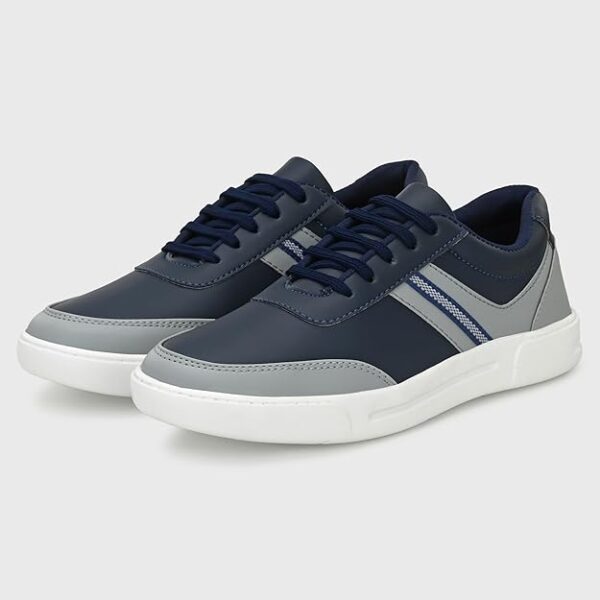 Men's Casual Shoes Fashion Lace Up Non-Slip Flats Trendy Stylish All Day Comfortable Lightweight Sneakers with Extra Comfort on Heel Blue Casual Shoe for Mens